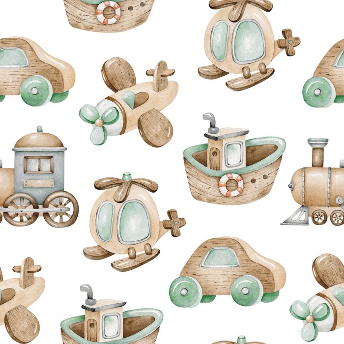 Tapete Holzfahrzeugvorlagen für Kinder