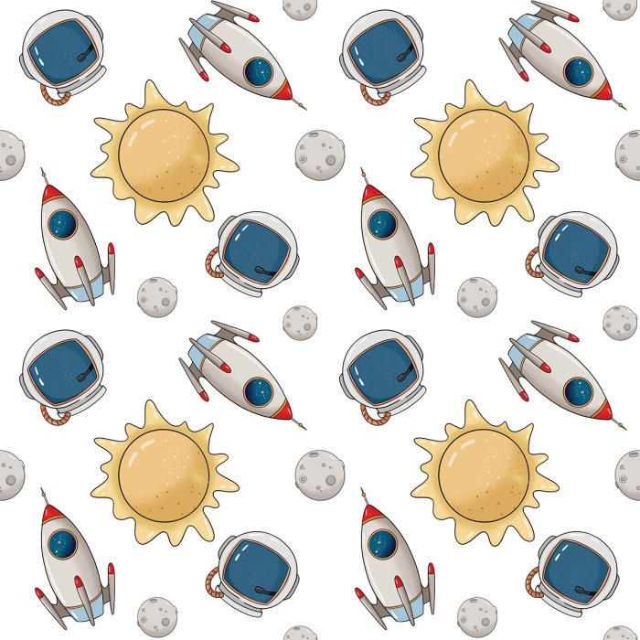 Tapete Raumschiffe, Sonnen und Monde