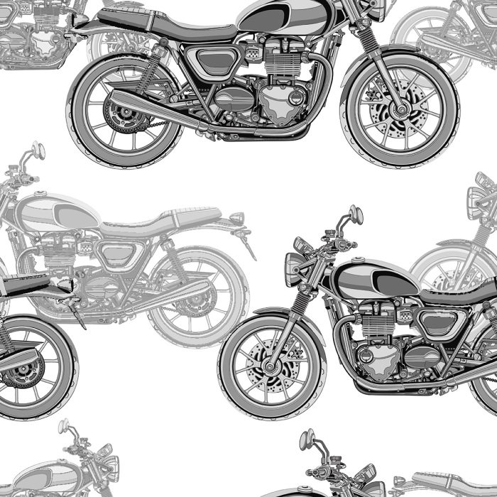 Tapete Monochromatische Retro-Motorräder