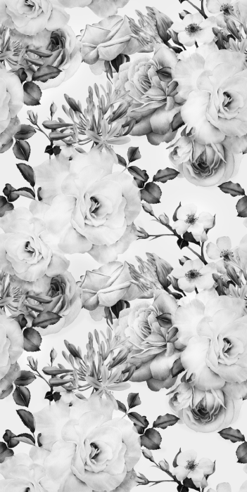 Tapete Zartes graues Blumenmuster