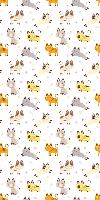 Tapete Eine fröhliche Komposition mit kleinen Katzen