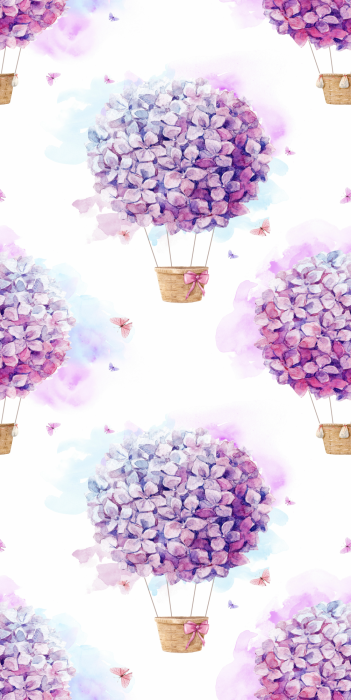 Tapete Eine Komposition aus Blumen, die Ballons bilden