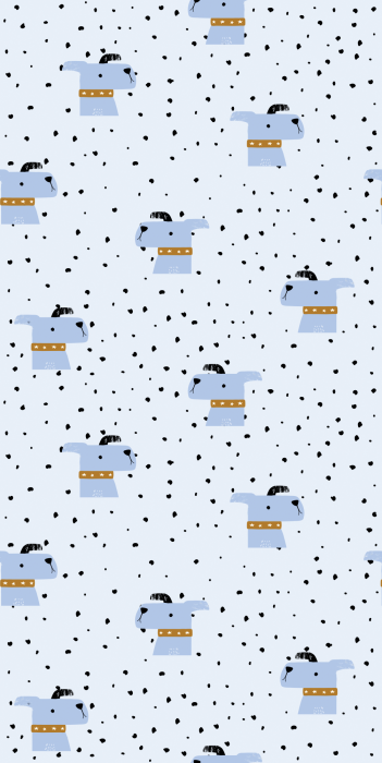 Tapete Ein zartes Muster mit kleinen Hunden