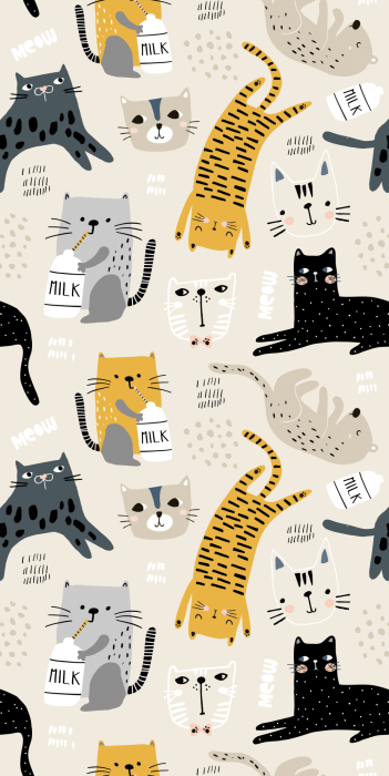 Tapete Eine humorvolle Katzenkomposition