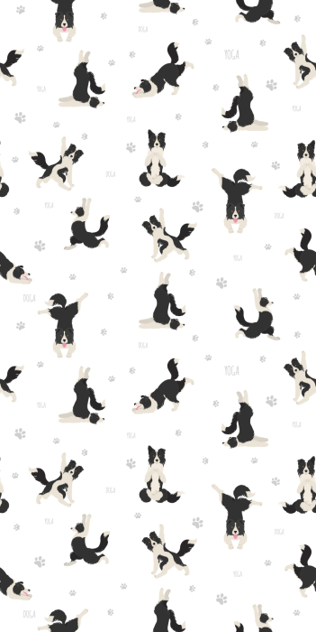 Tapete Kontrastreiche Illustrationen von kleinen Hunden