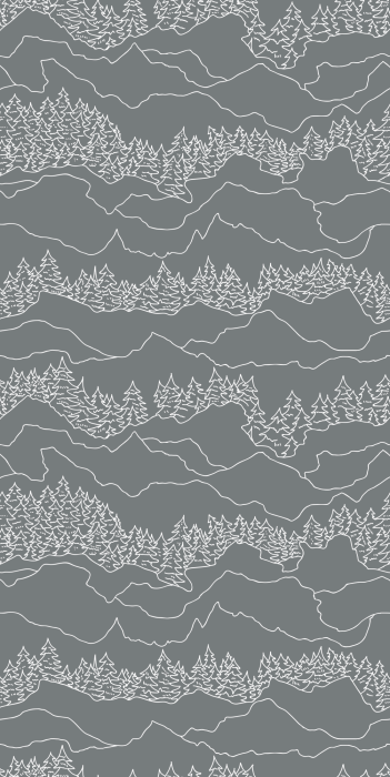 Tapete Graue, minimalistische, lineare Berge