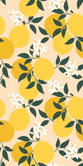 Tapete Sommerliches Muster mit gelben Zitronen