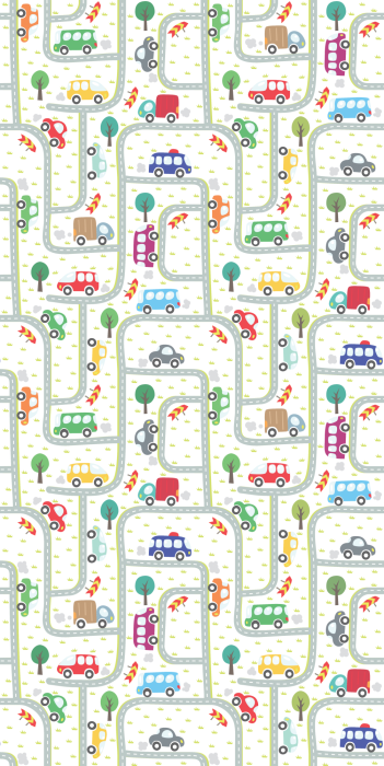 Tapete Ein fröhliches Straßenthema mit Autos