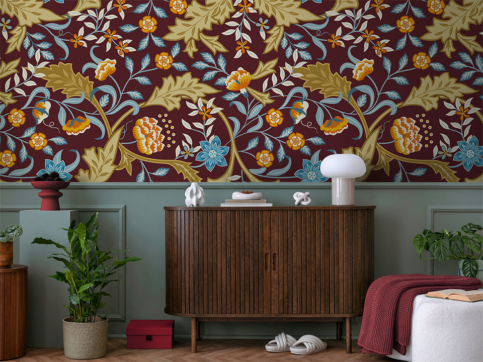 Herbst Fototapete burgunderrot