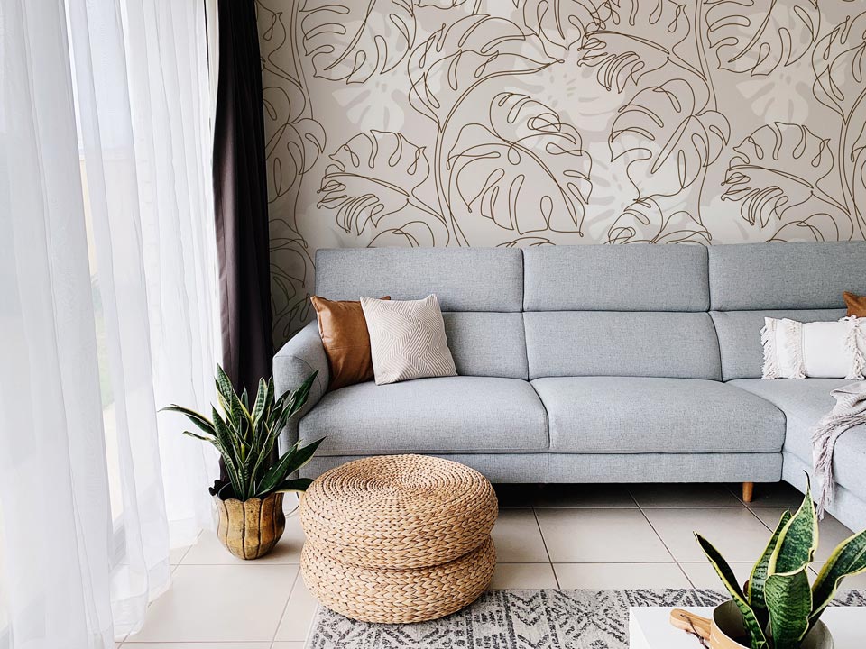 Minimalistische Tapete Monstera