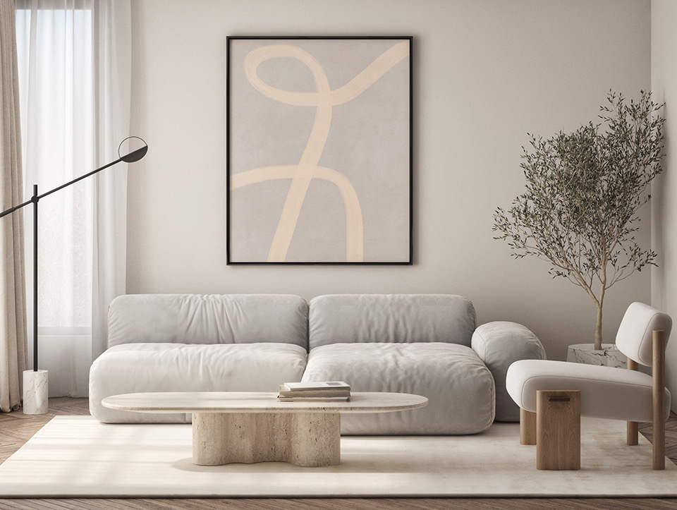 Minimalistisches Poster mit Linie