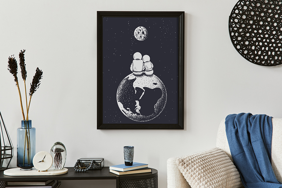 Poster Astronauten auf dem Mond
