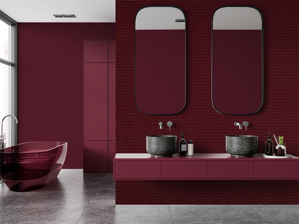 Tapete burgunderrot minimalistisch