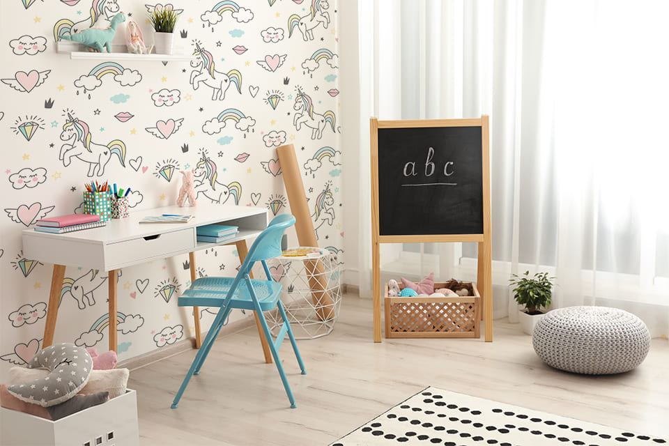 Tapete mit Einhorn-Muster