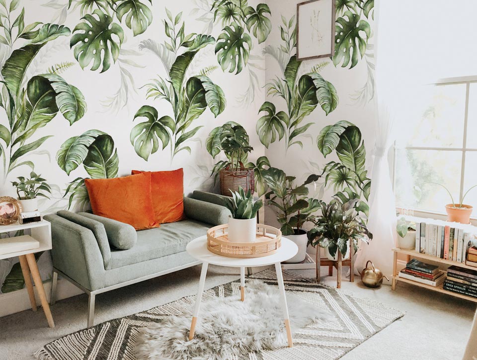 Tapete Monstera-Blätter Tapete