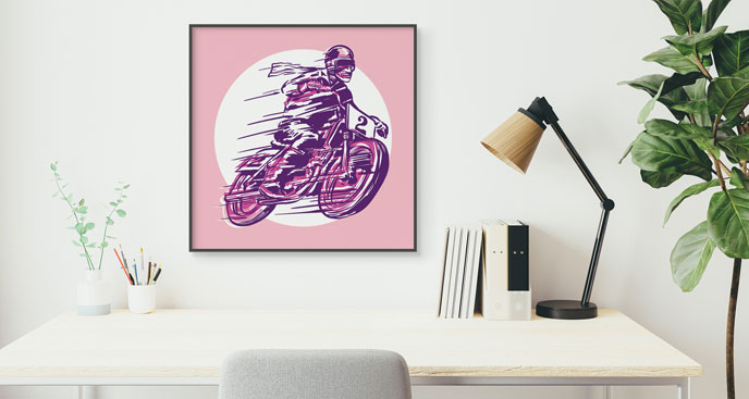 Mädchenhaftes Poster Motorrad 