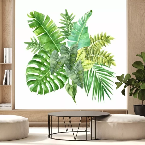 Sticker Aquarell tropische Blätter