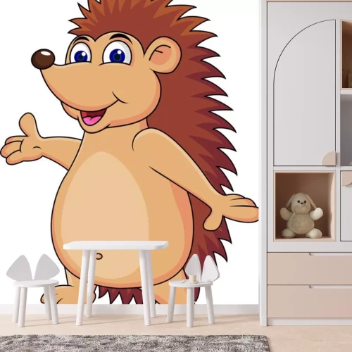 Sticker Glücklicher Igel Karikatur,