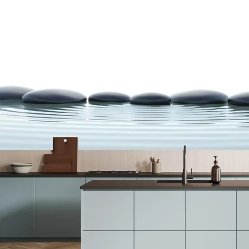 Sticker Zen Steine ​​im Wasser auf widescreen