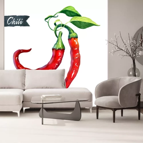 Sticker Zwei frische Paprika isoliert auf weiß Aquarell Illustration