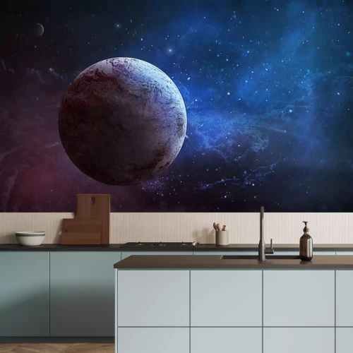 Sticker Weltraum 3D felsiger Planet im Weltraum