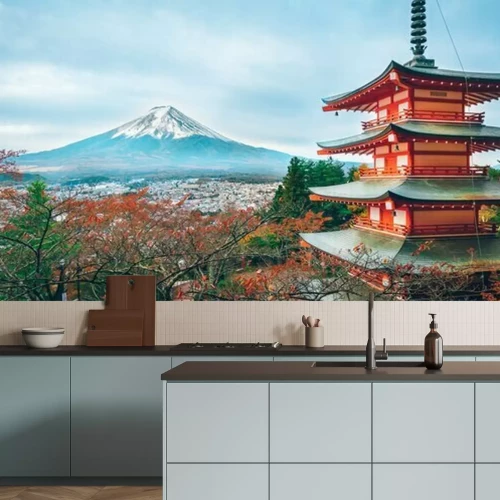 Fototapete Mount Fuji, Chureito Pagode im Herbst