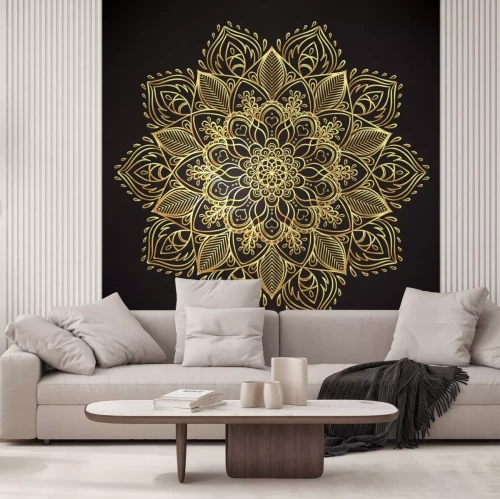 Sticker Vektor ornamental Lotus Blume, ethnische Kunst, gemusterten indischen Paisley. Hand gezeichnet Illustration isoliert. Einladung. Goldene Aufkleber, Blitz temporäre Tätowierung, Mehndi und Yoga Design