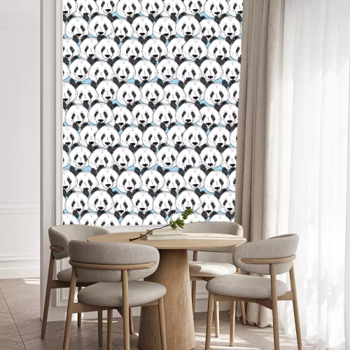 Tapete Nahtlose Muster mit Panda Gesichter.