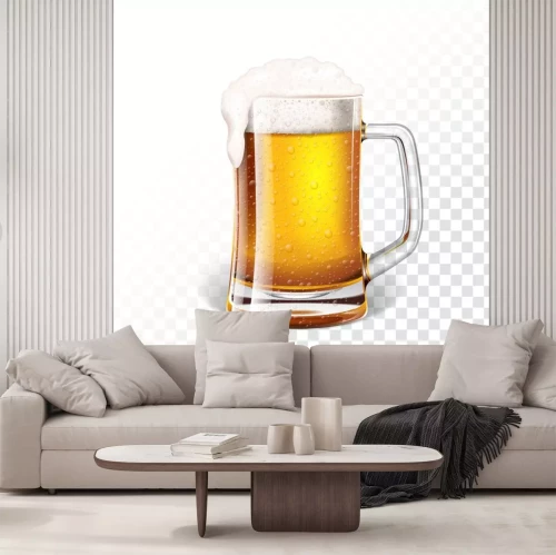 Sticker Bier mit Blasen in einem durchsichtigen Krug