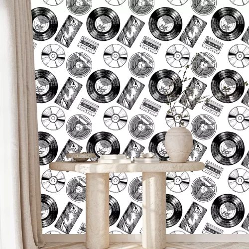 Tapete Muster mit Audio- und Videoträgern