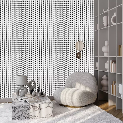 Tapete Tatzendruck nahtlos Hund und Katze Fußabdruck nahtlose Muster. Vektor-Illustration.