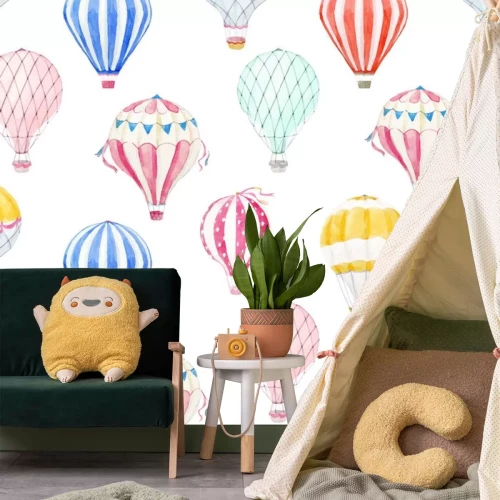 Sticker Aquarell-Luftballon-Vektor-Muster