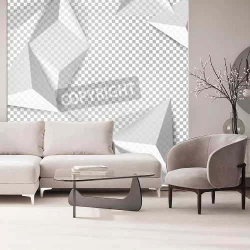 Fototapete Pyramide 3D vor Hintergrund von Rechtecken