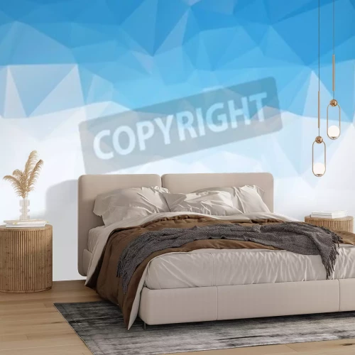 Fototapete Blau-weißes Mosaik 3D