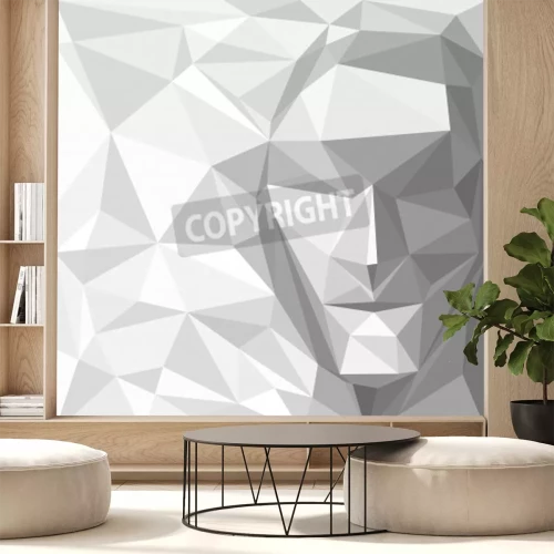 Fototapete Geometrische Form 3D mit Gesicht