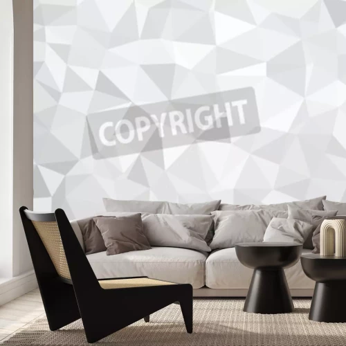 Fototapete 3D-Mosaik in Weiß und Grau