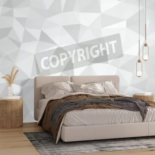 Fototapete 3D-Mosaik in Weiß und Grau