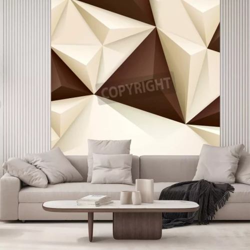 Fototapete Braun-weißes Muster 3D