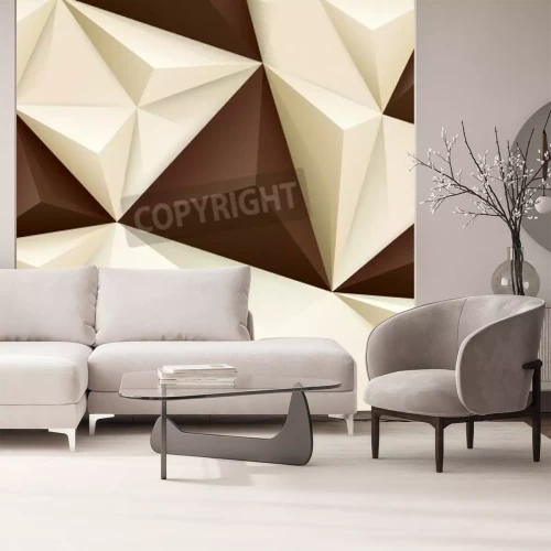 Fototapete Braun-weißes Muster 3D