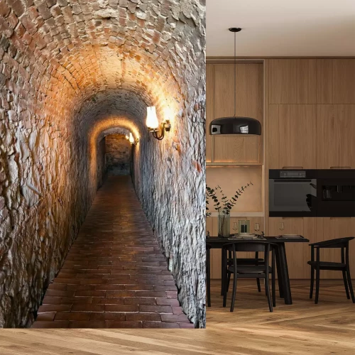 Fototapete Historischer Backsteintunnel
