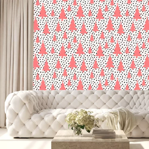 Tapete Winterbäume auf einem gepunkteten Hintergrund