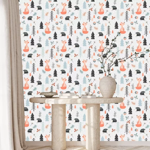 Tapete Skandinavische Waldtiere