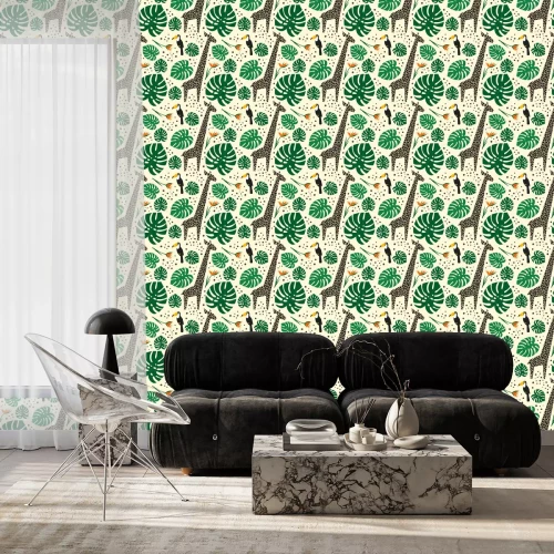 Tapete Tukane und Monsterablätter