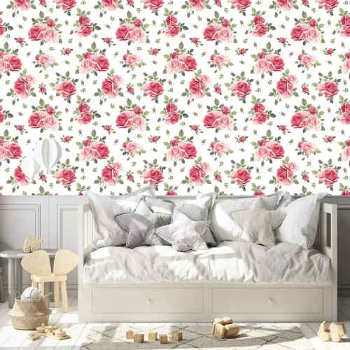 Tapete Rosen in Rosat?nen romantische Grafik