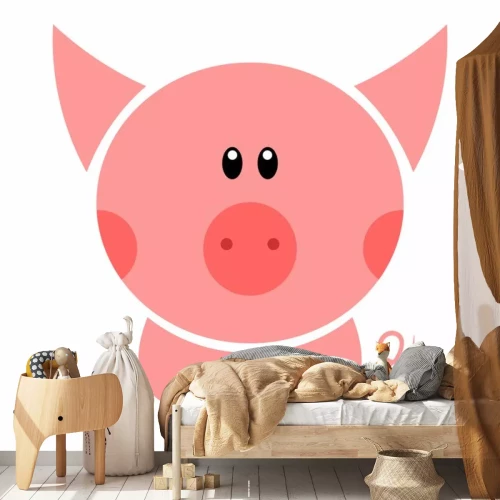 Sticker Nette kleine Schwein Illustration