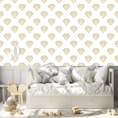 Tapete Rautenmuster auf weißem Hintergrund