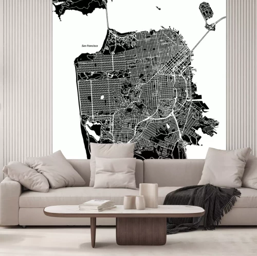 Sticker San Francisco, Kalifornien. Downtown-Vektorkarte.