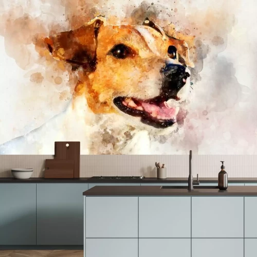 Fototapete Jack Russell Terrier auf Aquarell-Hintergrund