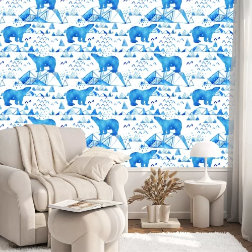 Tapete Abstrakt Aquarell arktischen Winter Hintergrund.