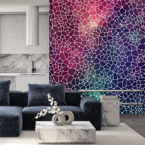 Sticker Abstrakte Komposition mit voronoi geometrischen Formen